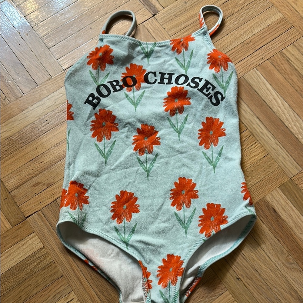Bobo Choses Orange Floral Swimsuit